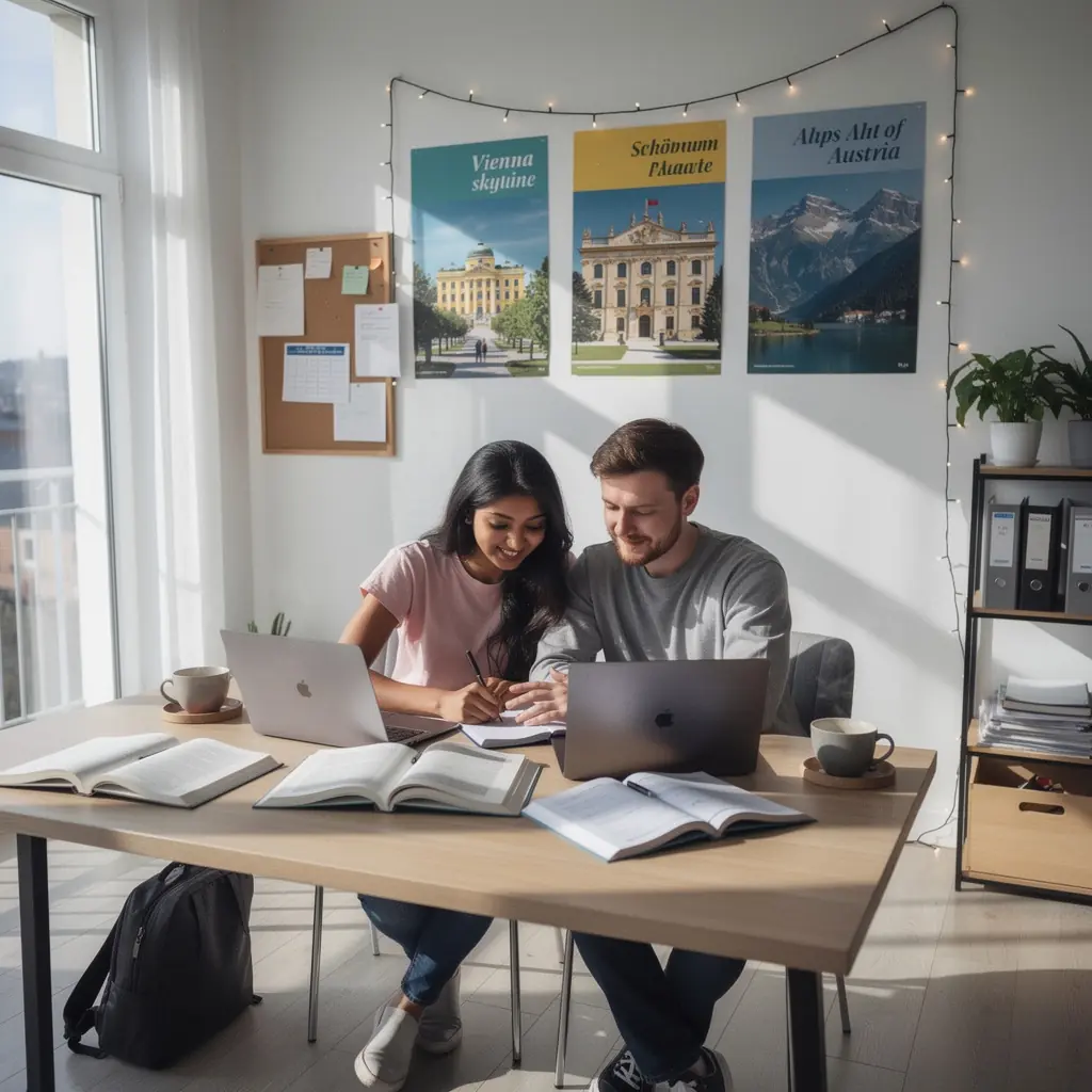 Gemütlicher Gemeinschaftsraum mit Studenten, die lernen und sich entspannen