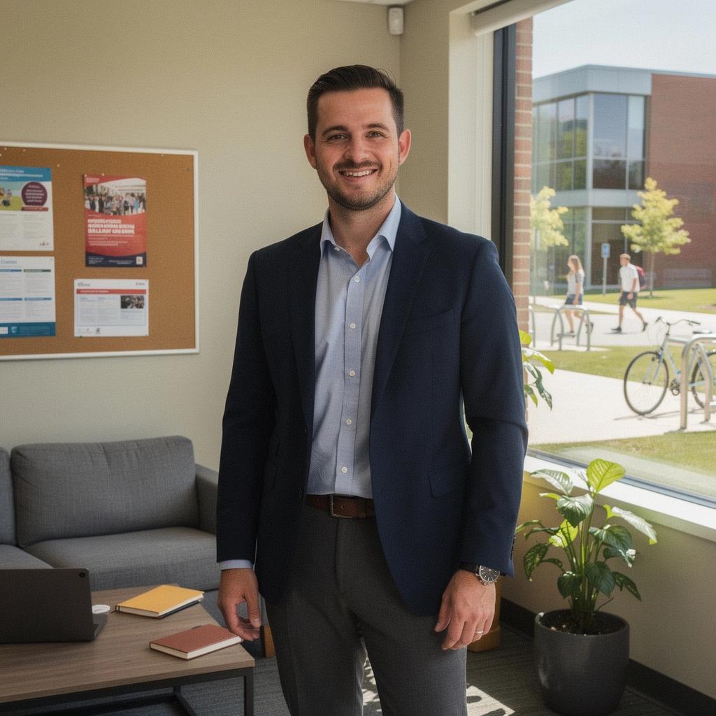 Gemeinschaftsraum mit bequemen Sofas und Tischen für Studierende.