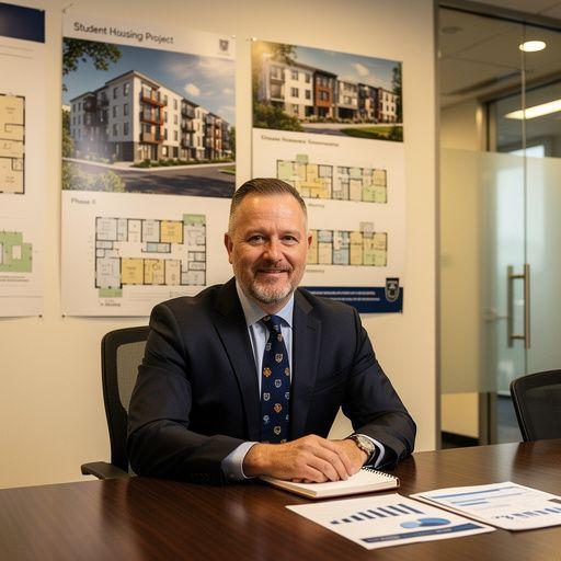 Küche einer Studentenwohnung mit modernen Geräten und ausreichend Stauraum.